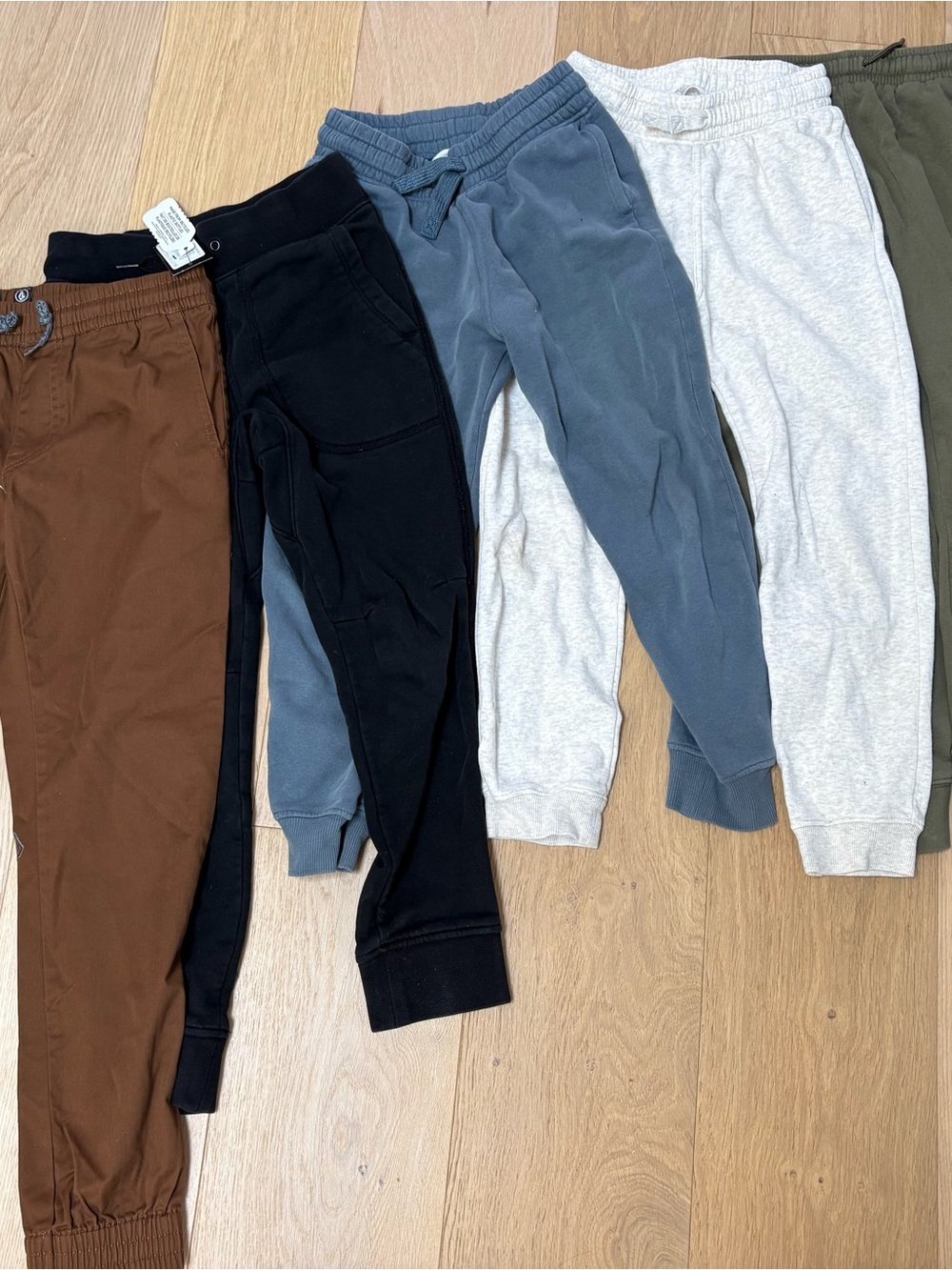 Kids Jogger Pants - Black, Brown, Slate Blue, Light Gray, Green